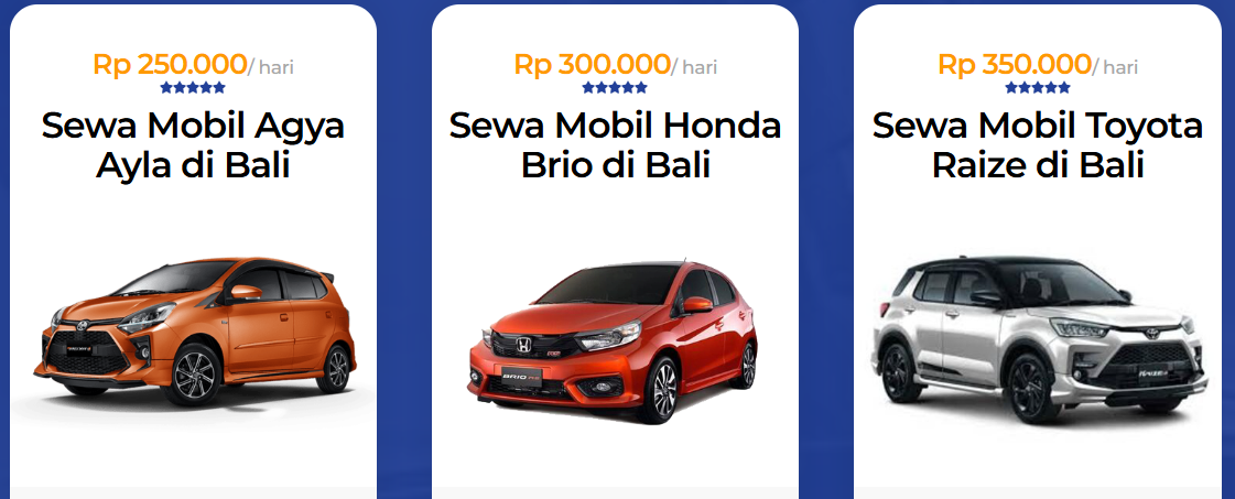 Ragam Tipe Layanan Rental Mobil di Bali